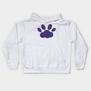 Big purple cat pawprint Kids Hoodie